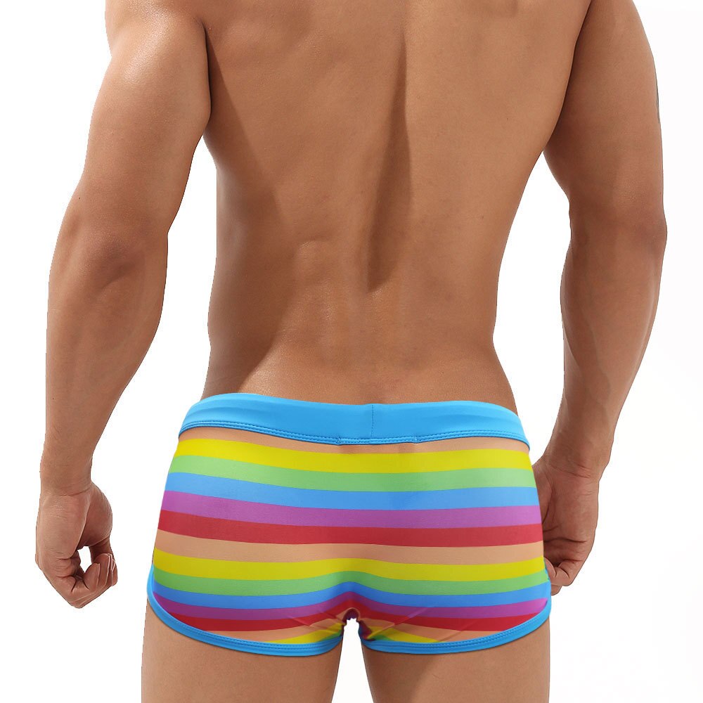 Rainbow Pride Drawstring Swim Trunks
