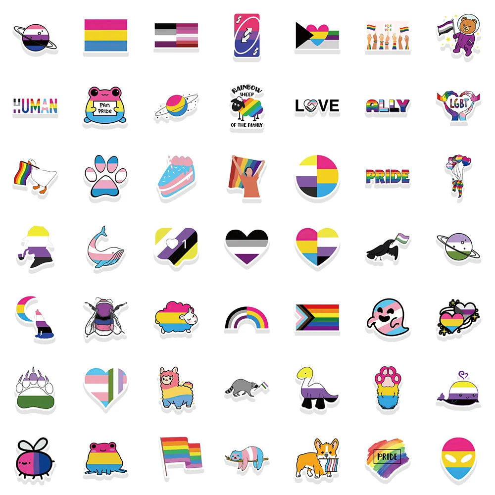 Lucky Dip Collection Of 100 Random LGBT Pride Parade Stickers!