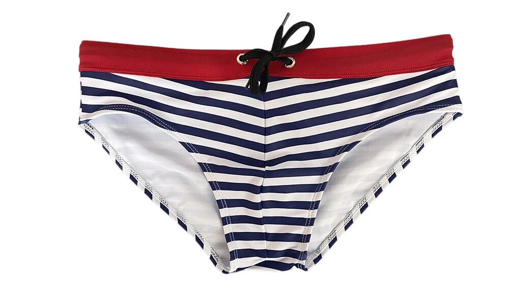 Striped Bowtie Swim Briefs