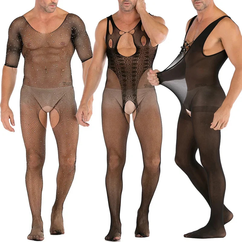 Hollow Temptation Men's Fishnet Pantyhose
