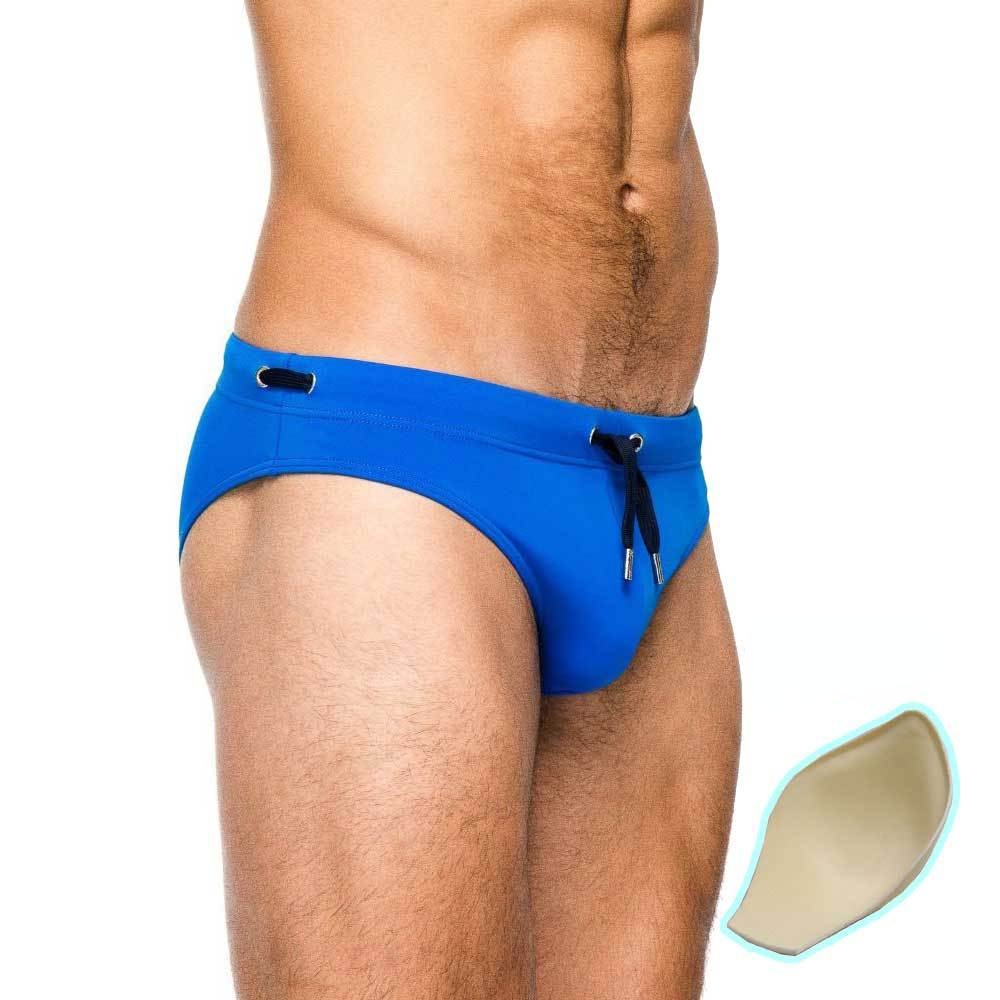 Solid Color Swim Briefs for Men