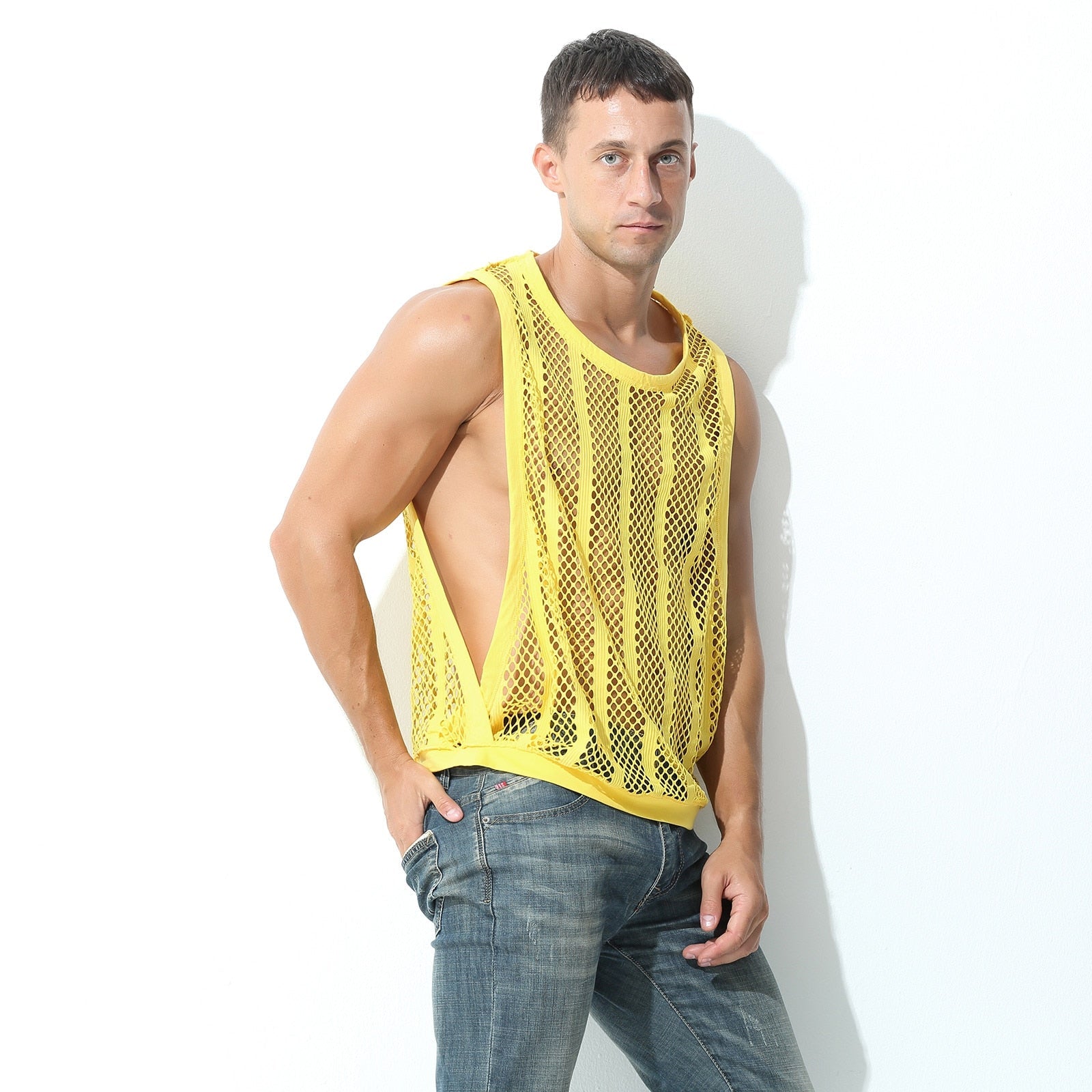 Fishnet Sleeveless Tank Top