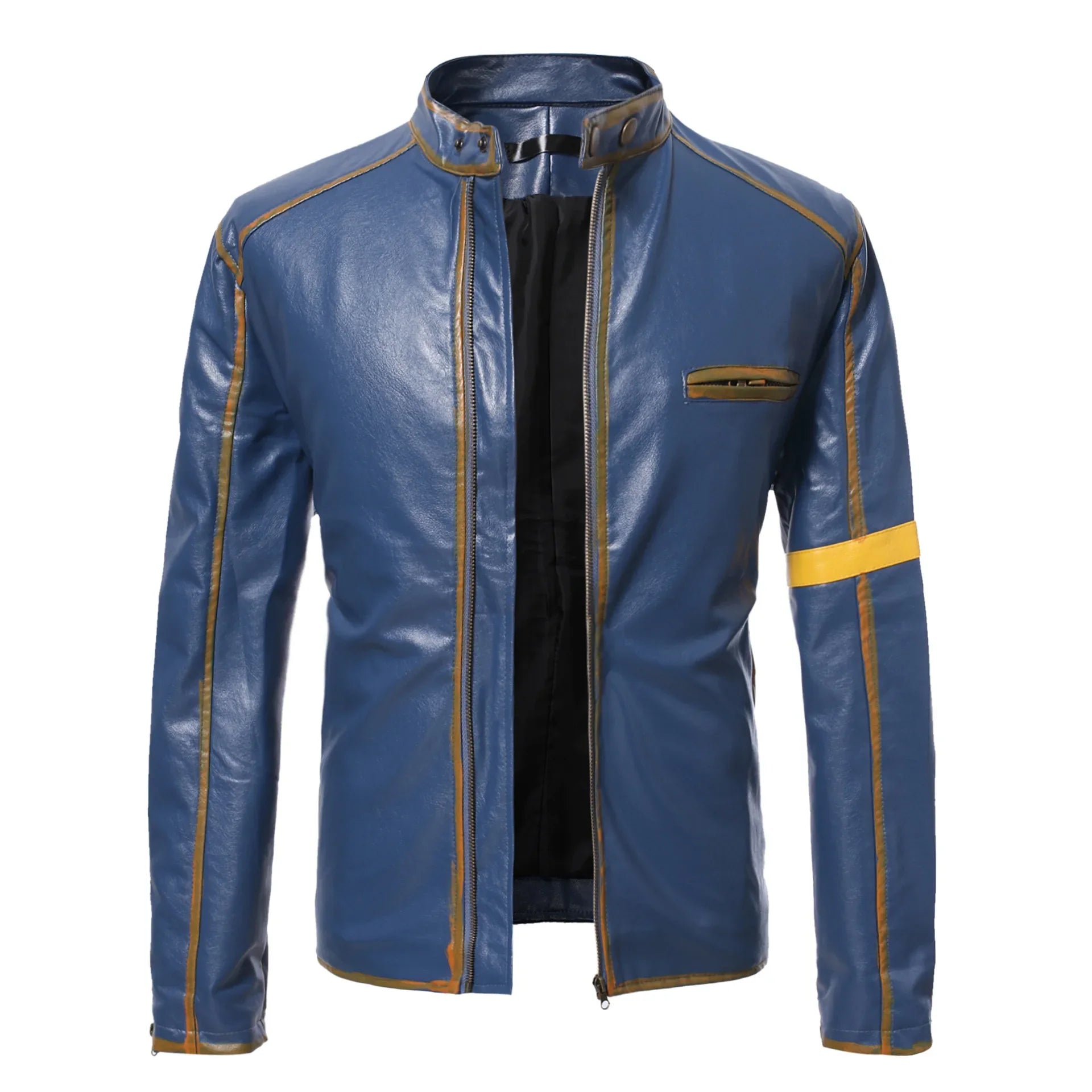 Handmade Distressed Biker PU Leather Jacket