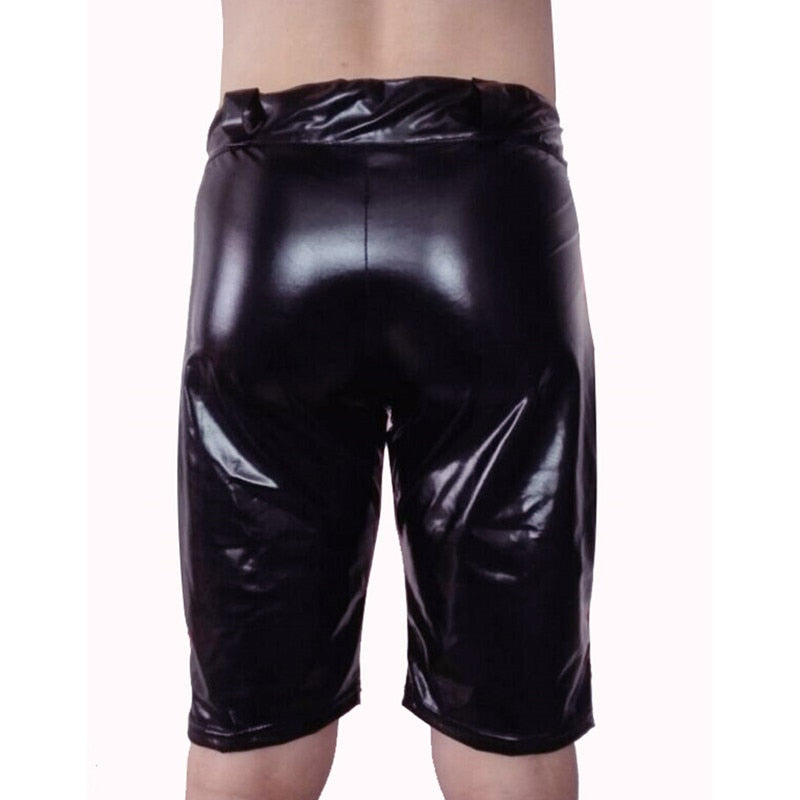 PU Leather Easy Access Men's Shorts