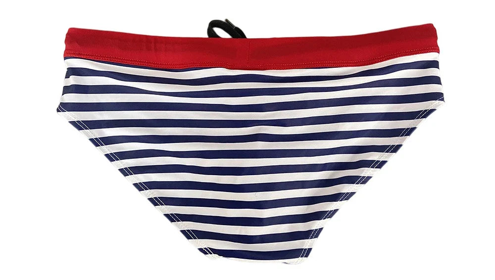 Striped Bowtie Swim Briefs