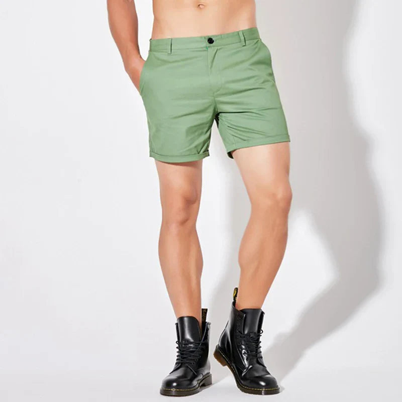 Sleek Solid Color Slim Fit Shorts