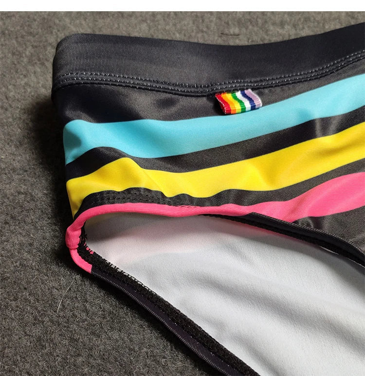 Sexy Striped Swim Briefs