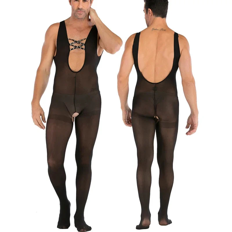 Hollow Temptation Men's Fishnet Pantyhose