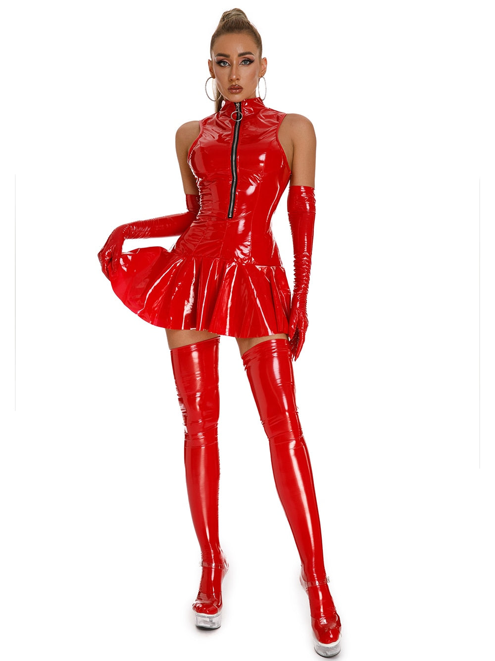 Ultra-Shine PVC Fetish Mini Dress Club