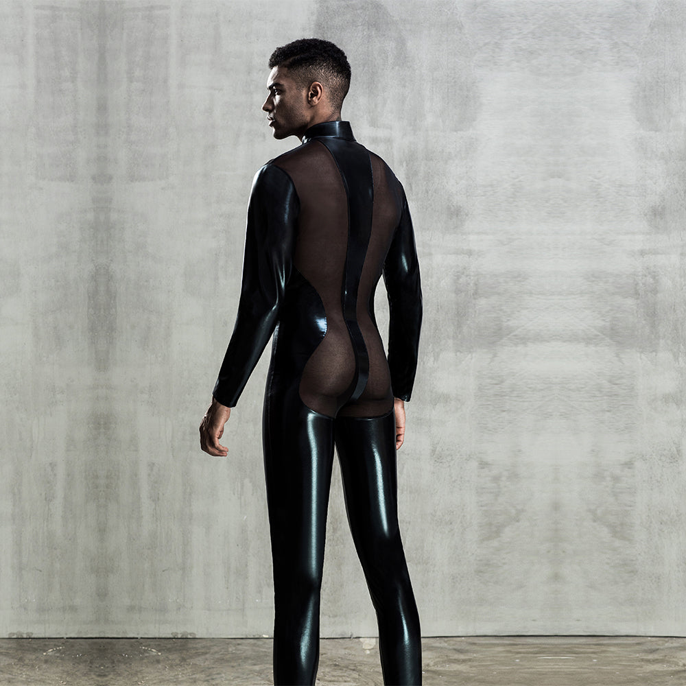 Men's Sheer Mesh Bodysuit
