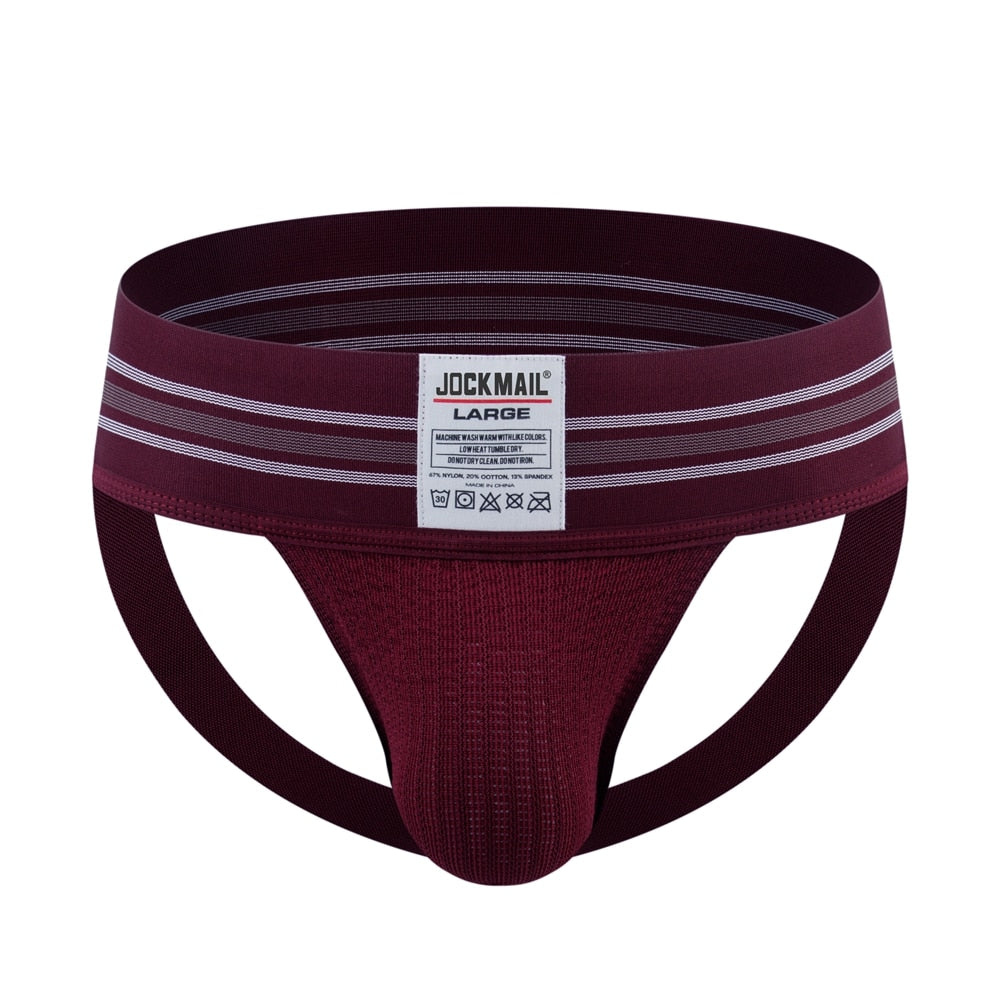 JOCKMAIL Rainbow Wide Waistband Athletic Jockstrap