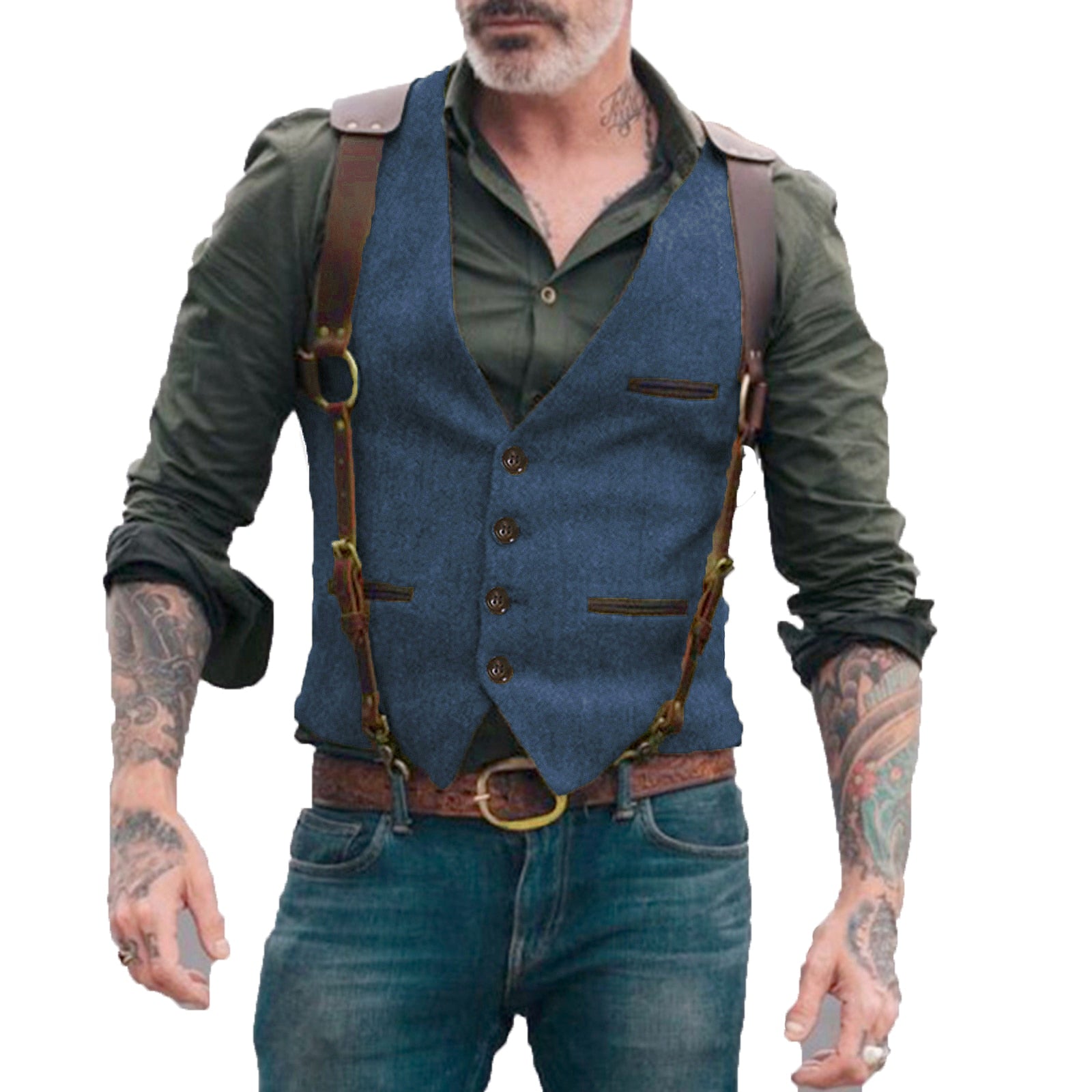 Retro Fashion Open Pocket Vest