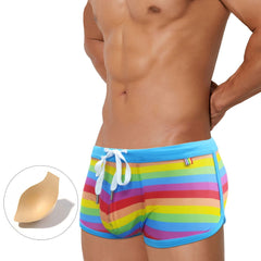Rainbow Pride Drawstring Swim Trunks