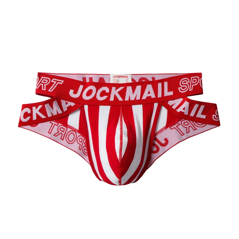 JOCKMAIL Striped & Strapped Briefs