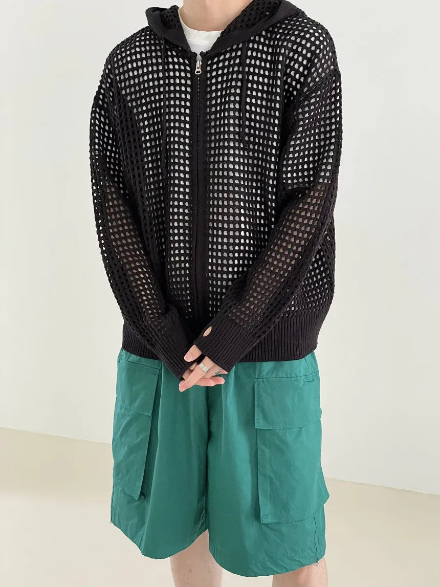 Mesh Hooded Sweatshirt