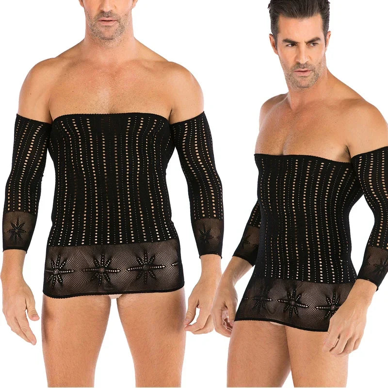 Hollow Temptation Men's Fishnet Pantyhose