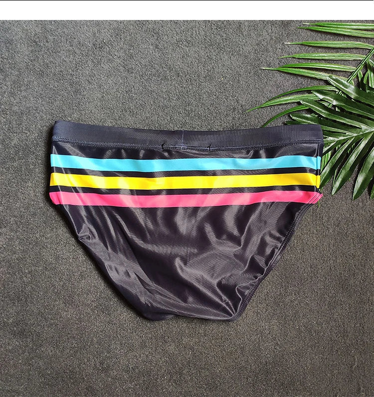 Sexy Striped Swim Briefs