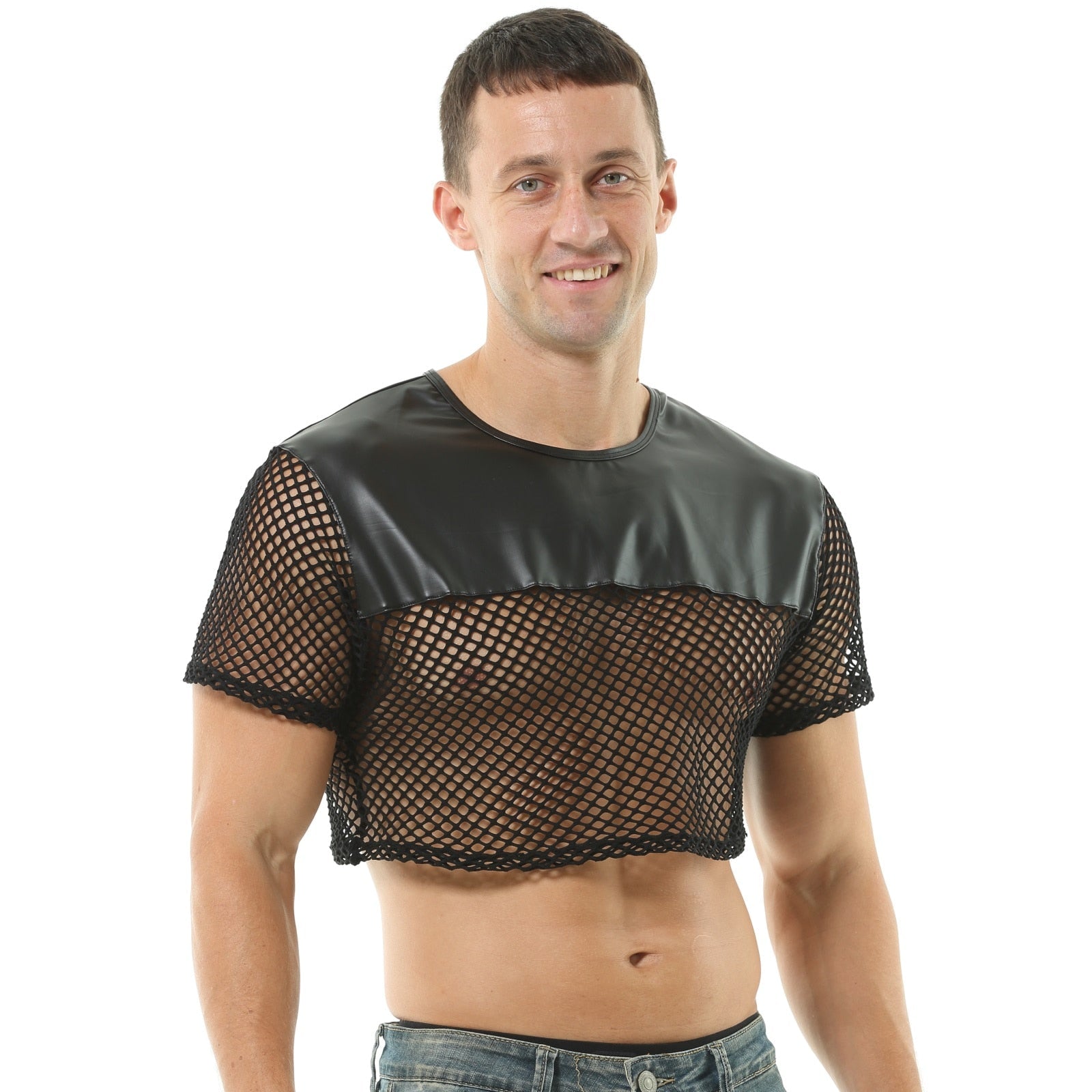 Black Fishnet Crop Top
