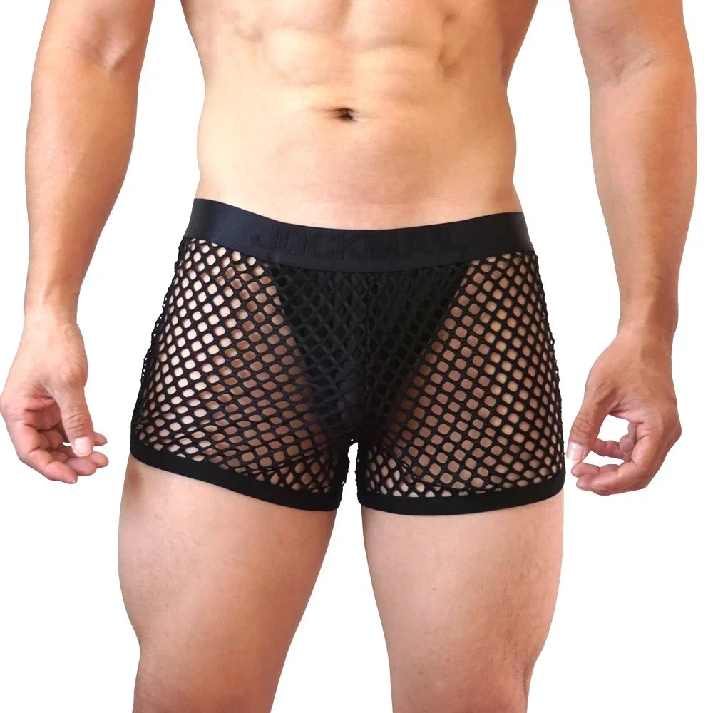 Jockmail Reveal All Fishnet Underwear Shorts