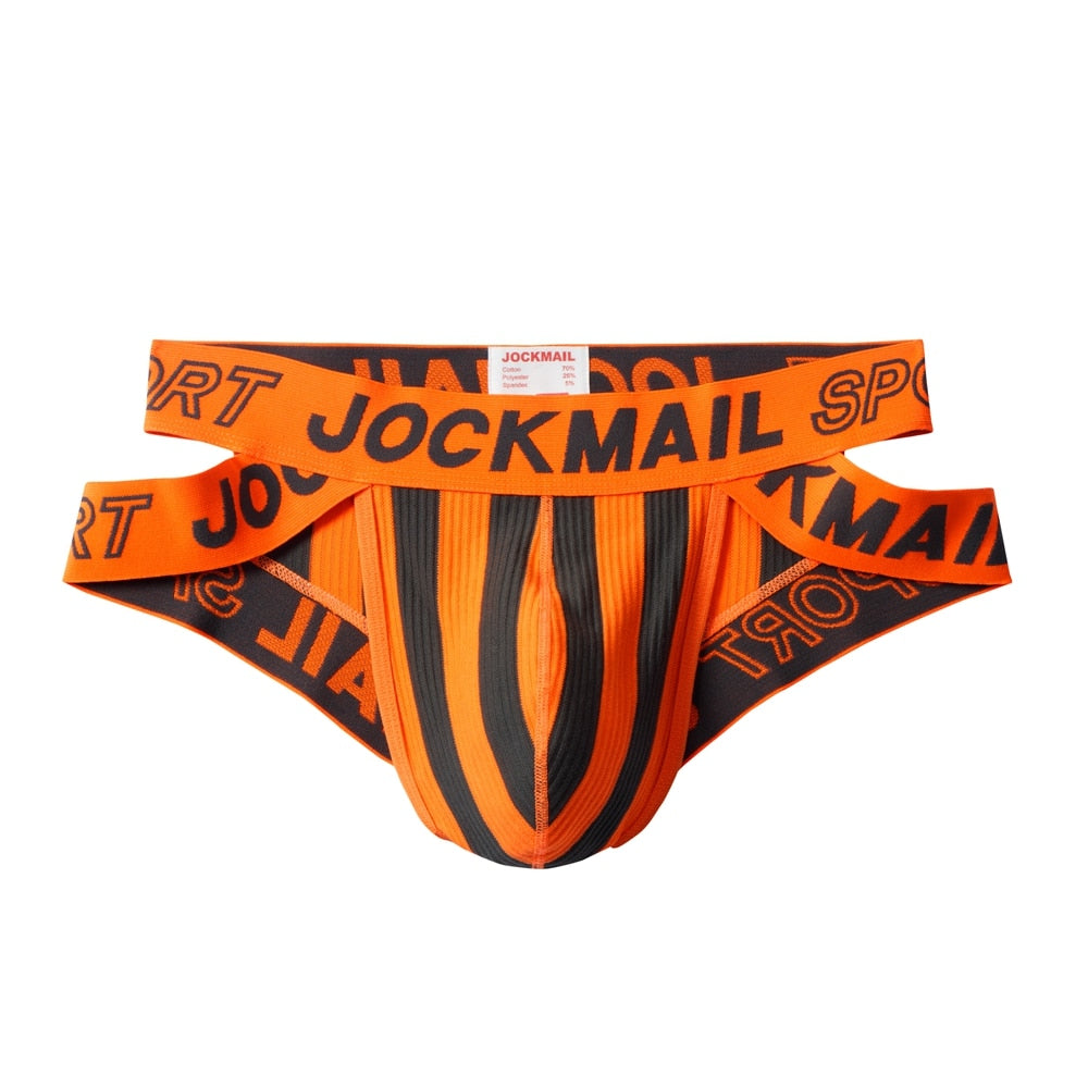 JOCKMAIL Striped & Strapped Briefs
