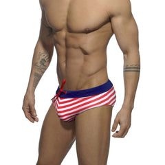 Striped Bowtie Swim Briefs