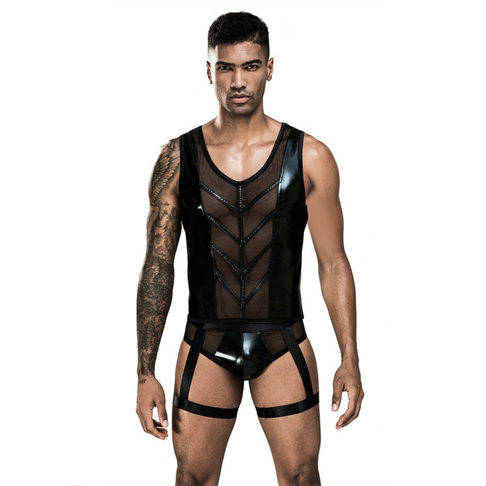 Shimmering Stage Star Sleeveless Crop Top & Briefs (2-Piece Set)
