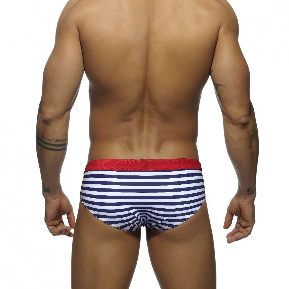Striped Bowtie Swim Briefs