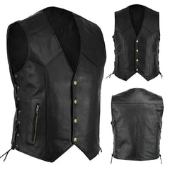 Lace-Up Leather Tank Top