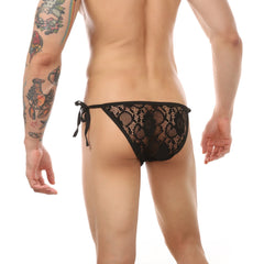 Strappy Lace Allure Sheer Side Split Briefs
