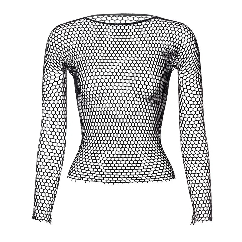 Mystique Long Sleeve Fishnet Tee