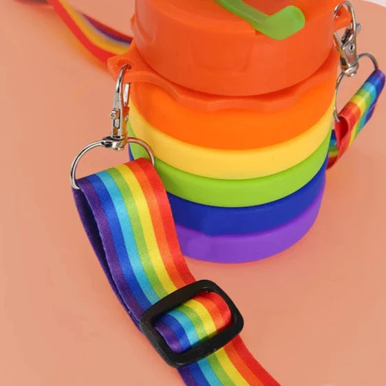 Collapsable Gay Water Bottle With LGBT Lanyard