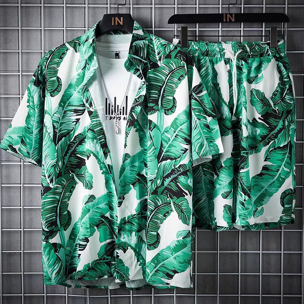 Party Life Short Sleeve Shirt + Shorts (2 Piece Outfit)