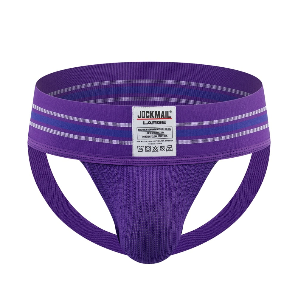 JOCKMAIL Rainbow Wide Waistband Athletic Jockstrap