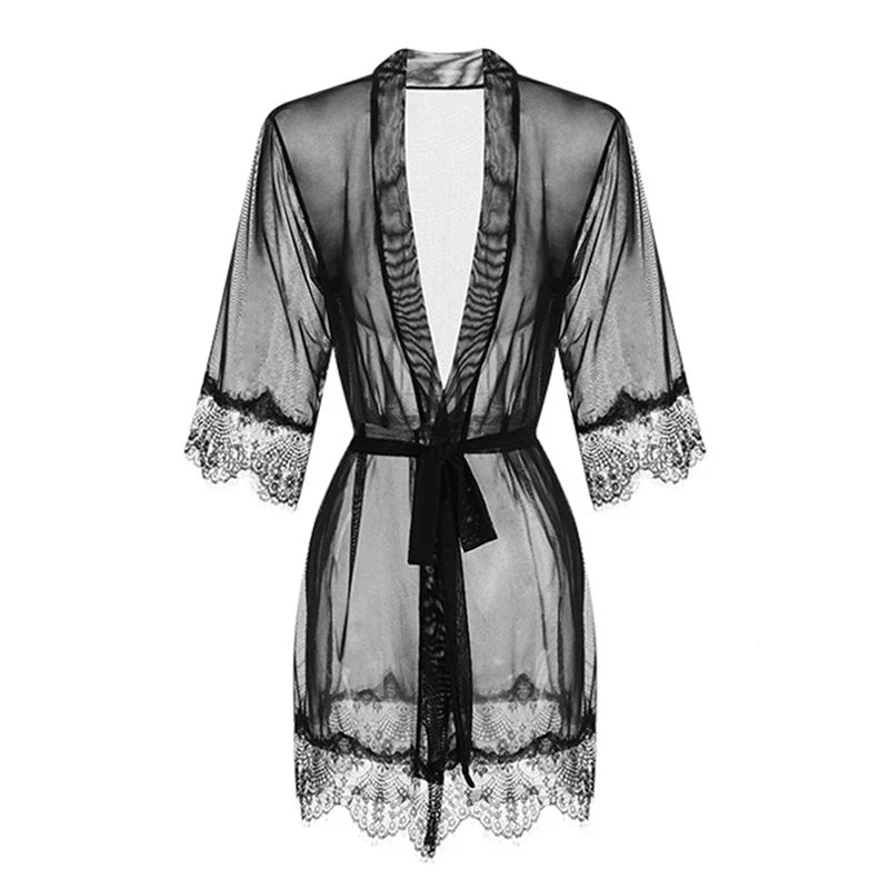 Leisure Lace Mesh Robe for Men