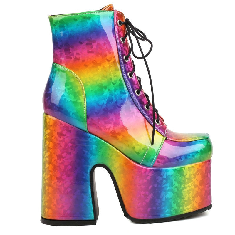 Chic Rainbow Platform Heels