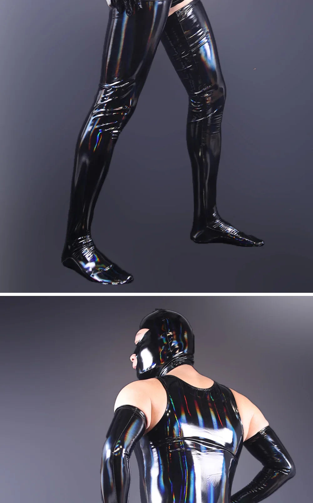 Men's Sexy Latex Corset Bodysuit Outfit