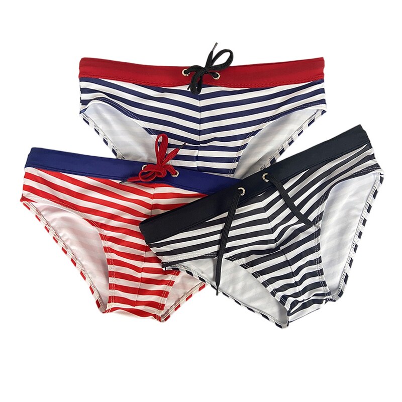 Striped Bowtie Swim Briefs