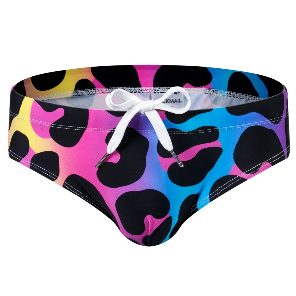 Jockmail Funky Leopard Push-Up Swim Trunks