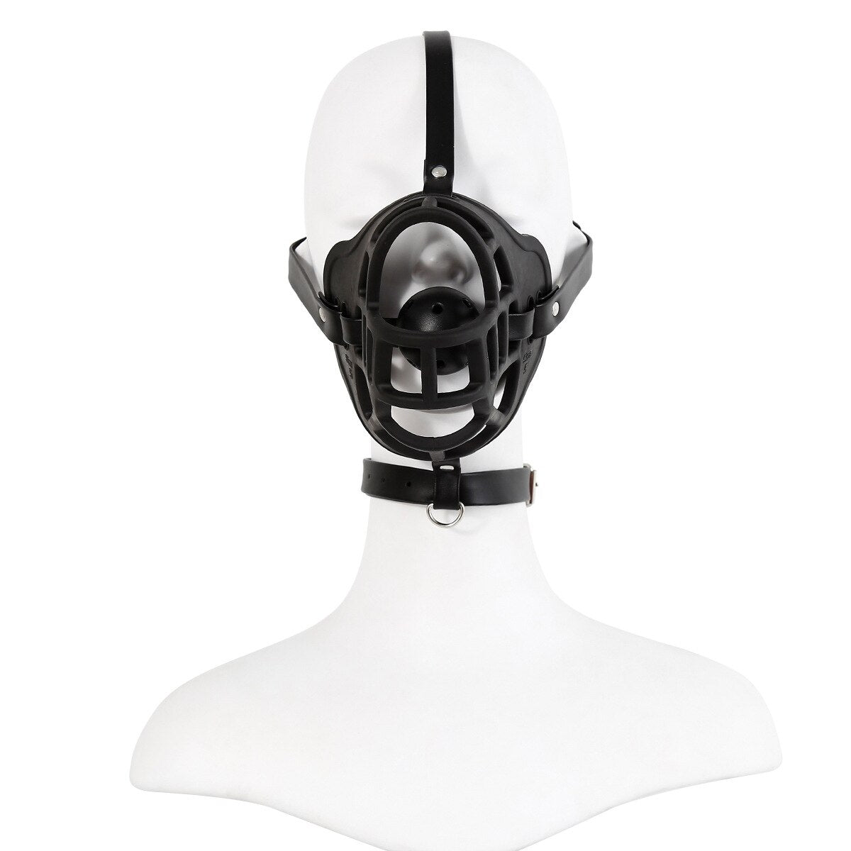 Half Face Slave Mask with Gag Ball Muzzle