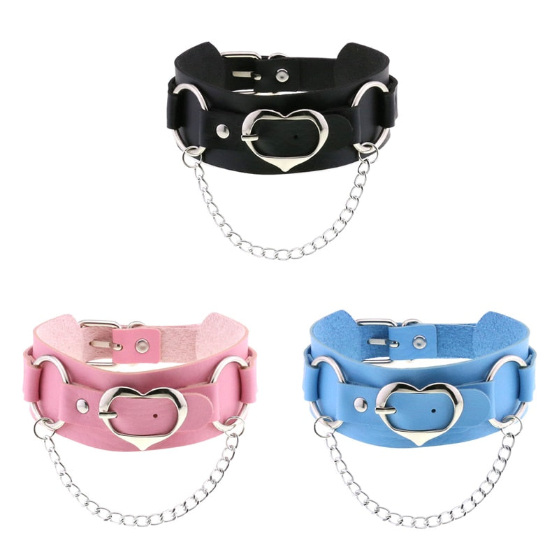 Punk Sweetheart Leather Double Layer Choker