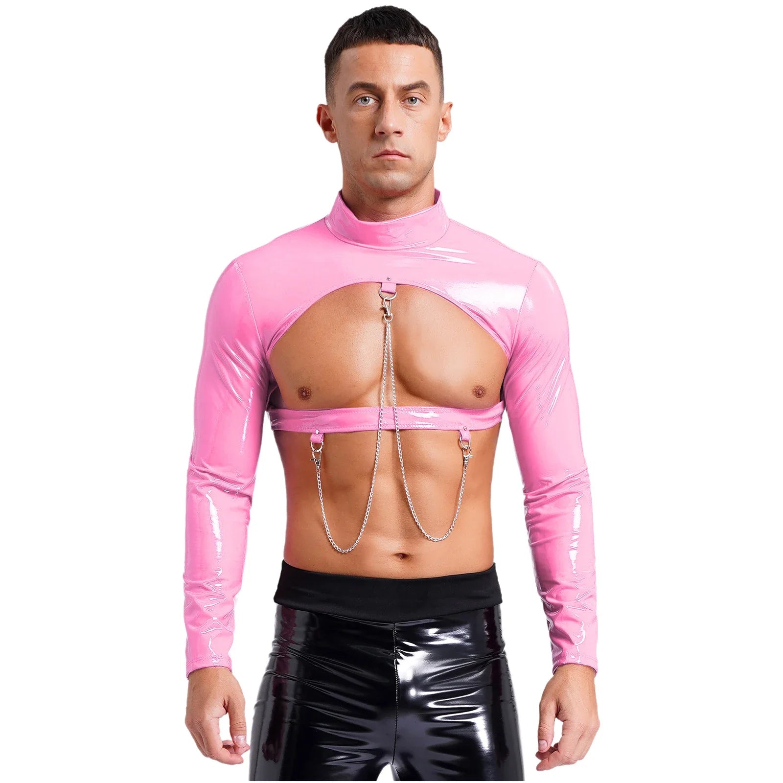 Metallic Mischief Patent Leather Crop Top