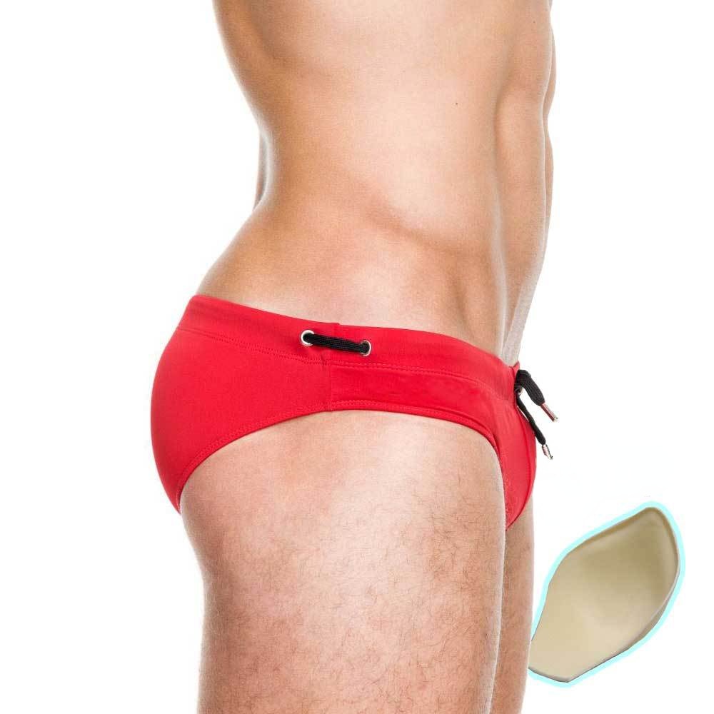 Solid Color Swim Briefs for Men
