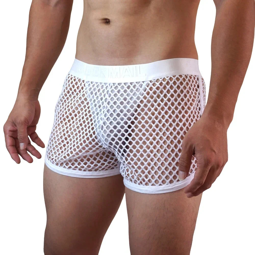 Jockmail Reveal All Fishnet Underwear Shorts