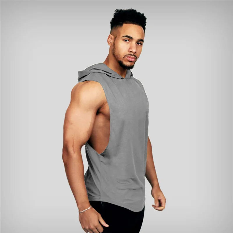 Men's Hooded Fitness Racerback Vest