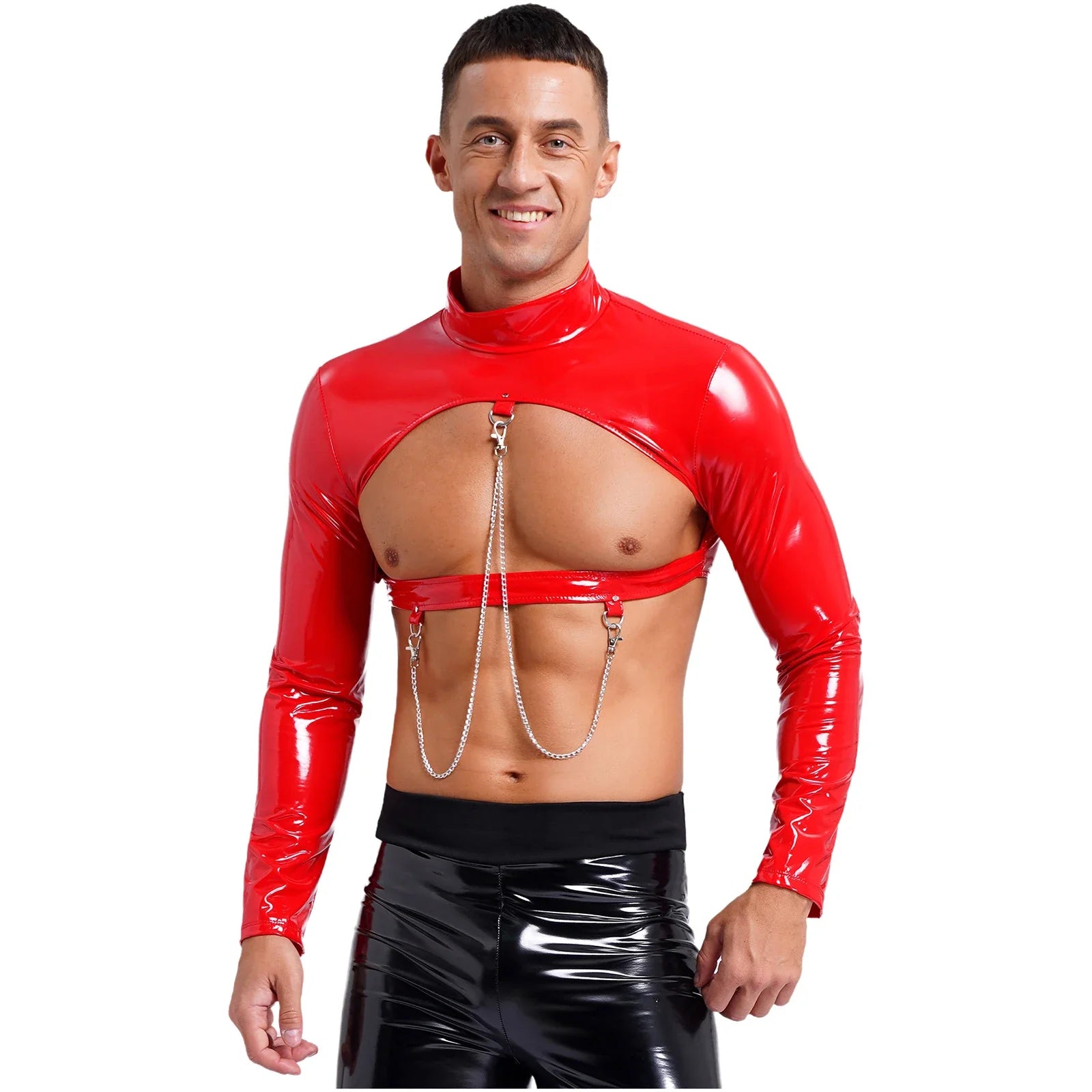 Metallic Mischief Patent Leather Crop Top