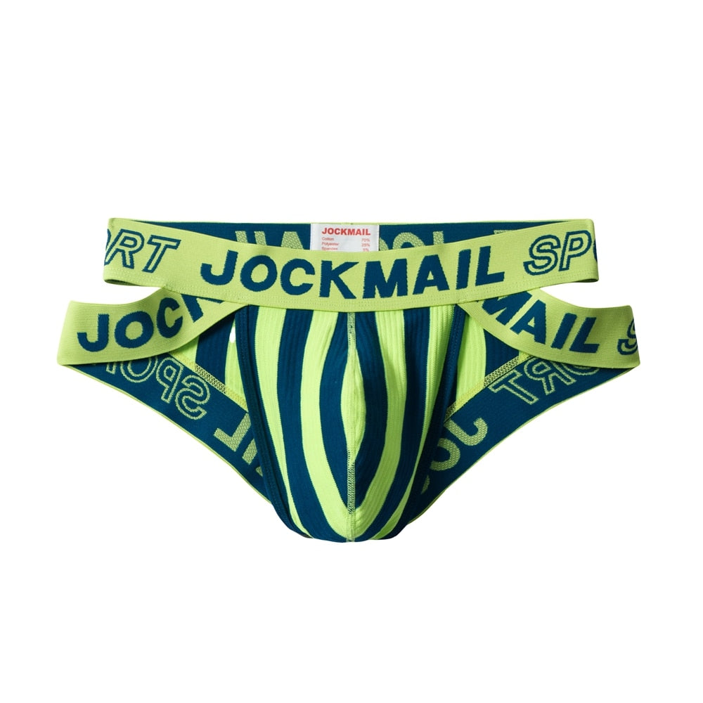 JOCKMAIL Striped & Strapped Briefs