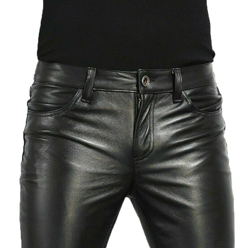 Elastic Tight Men's PU Leather Pants