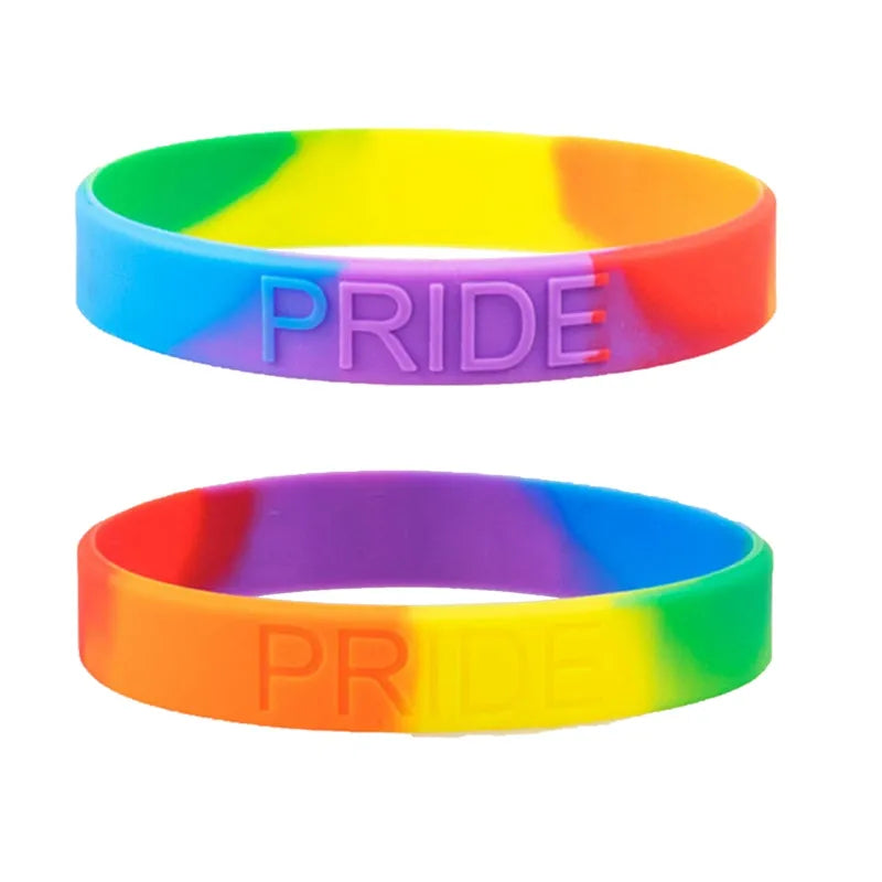 Gay Pride Rainbow Silicone Wristband
