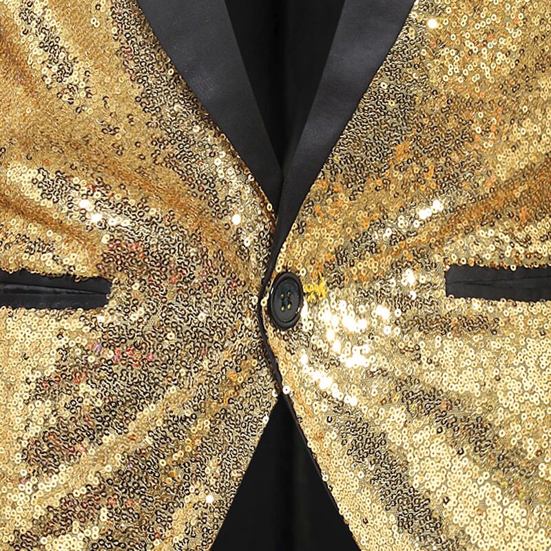 Shiny Rainbow Sequin Tuxedo Jacket