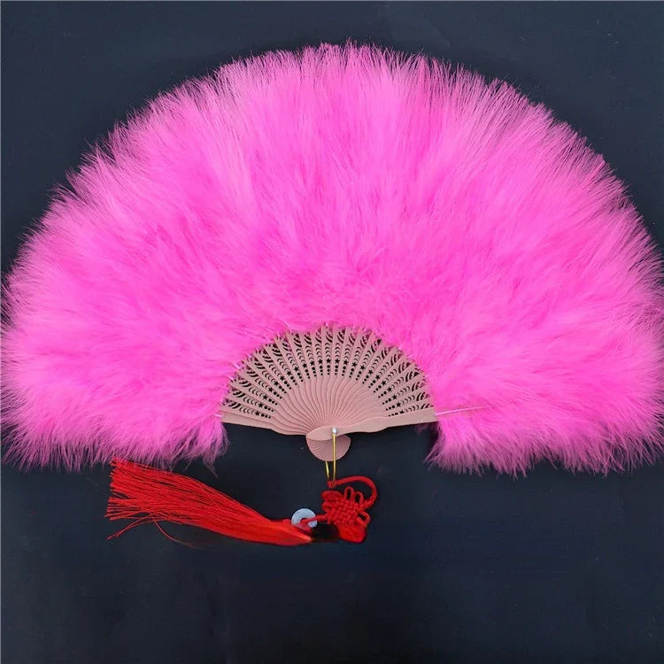 Feathered Gay Pride Rainbow Fan